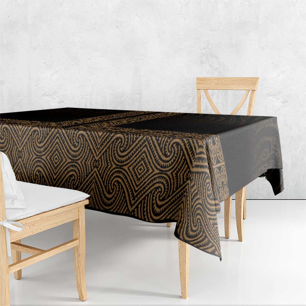 New Zealand Maori Kowhaiwhai Tablecloth Parauri Maui and Mangopare