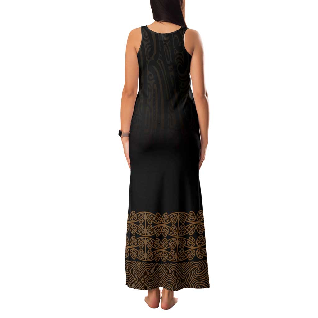 New Zealand Maori Kowhaiwhai Tank Maxi Dress Parauri Maui and Mangopare LT9 - Polynesian Pride