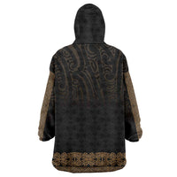 New Zealand Maori Kowhaiwhai Wearable Blanket Hoodie Parauri Maui and Mangopare LT9 - Polynesian Pride