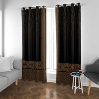 New Zealand Maori Kowhaiwhai Window Curtain Parauri Maui and Mangopare