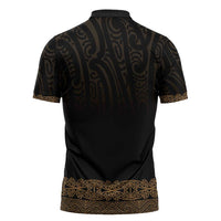 New Zealand Maori Kowhaiwhai Zipper Polo Shirt Parauri Maui and Mangopare LT9 - Polynesian Pride