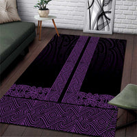 New Zealand Maori Kowhaiwhai Area Rug Waiporoporo Maui and Mangopare LT9 Purple - Polynesian Pride