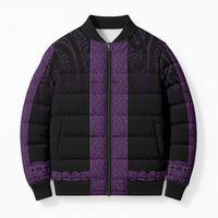 New Zealand Maori Kowhaiwhai Bomber Puffer Jacket Waiporoporo Maui and Mangopare - Polynesian Pride