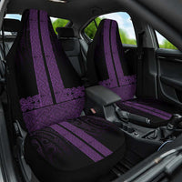 New Zealand Maori Kowhaiwhai Car Seat Cover Waiporoporo Maui and Mangopare LT9 One Size Purple - Polynesian Pride