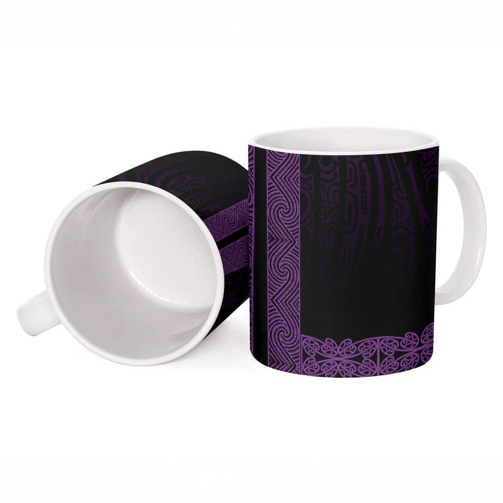New Zealand Maori Kowhaiwhai Ceramic Mug Waiporoporo Maui and Mangopare - Polynesian Pride