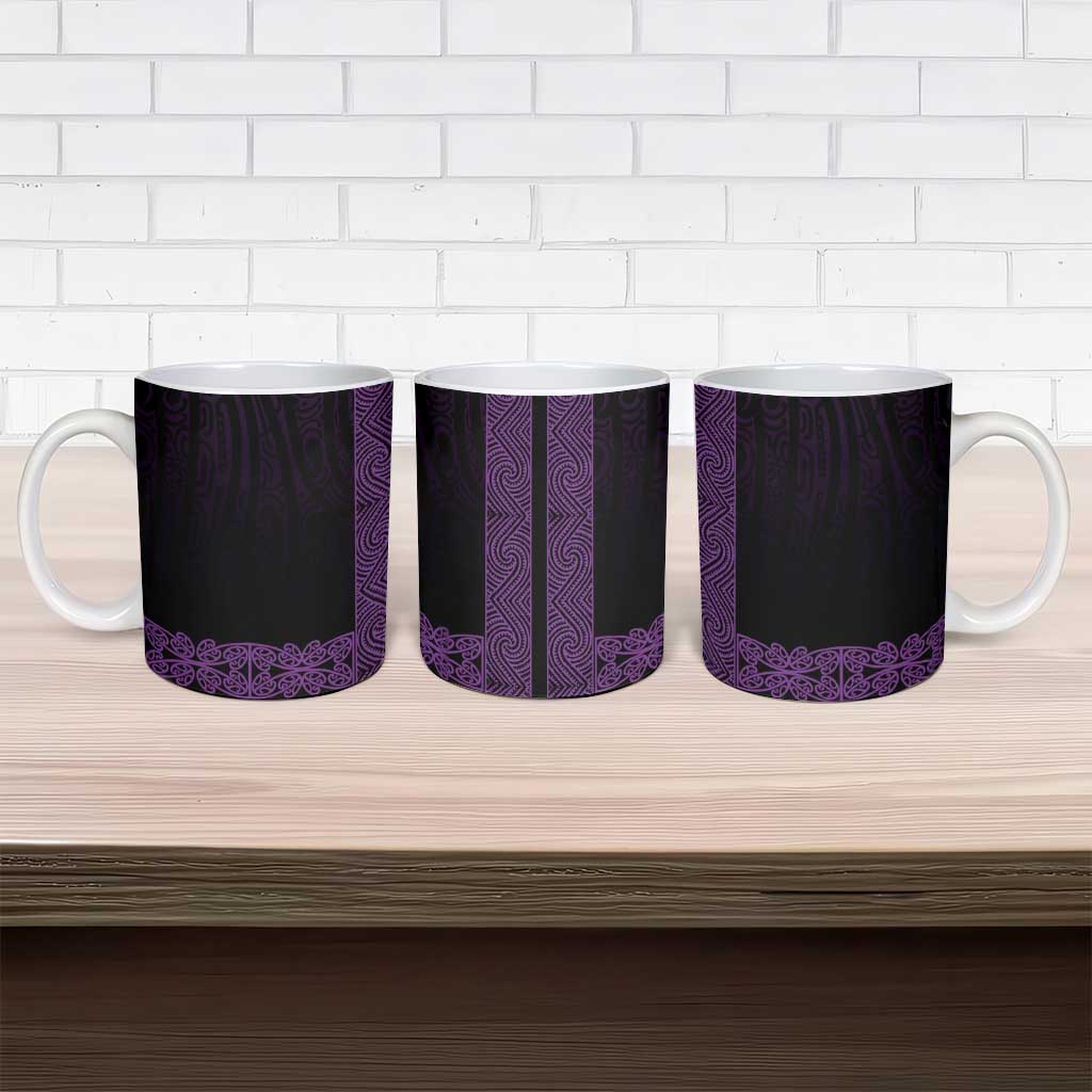 New Zealand Maori Kowhaiwhai Ceramic Mug Waiporoporo Maui and Mangopare - Polynesian Pride