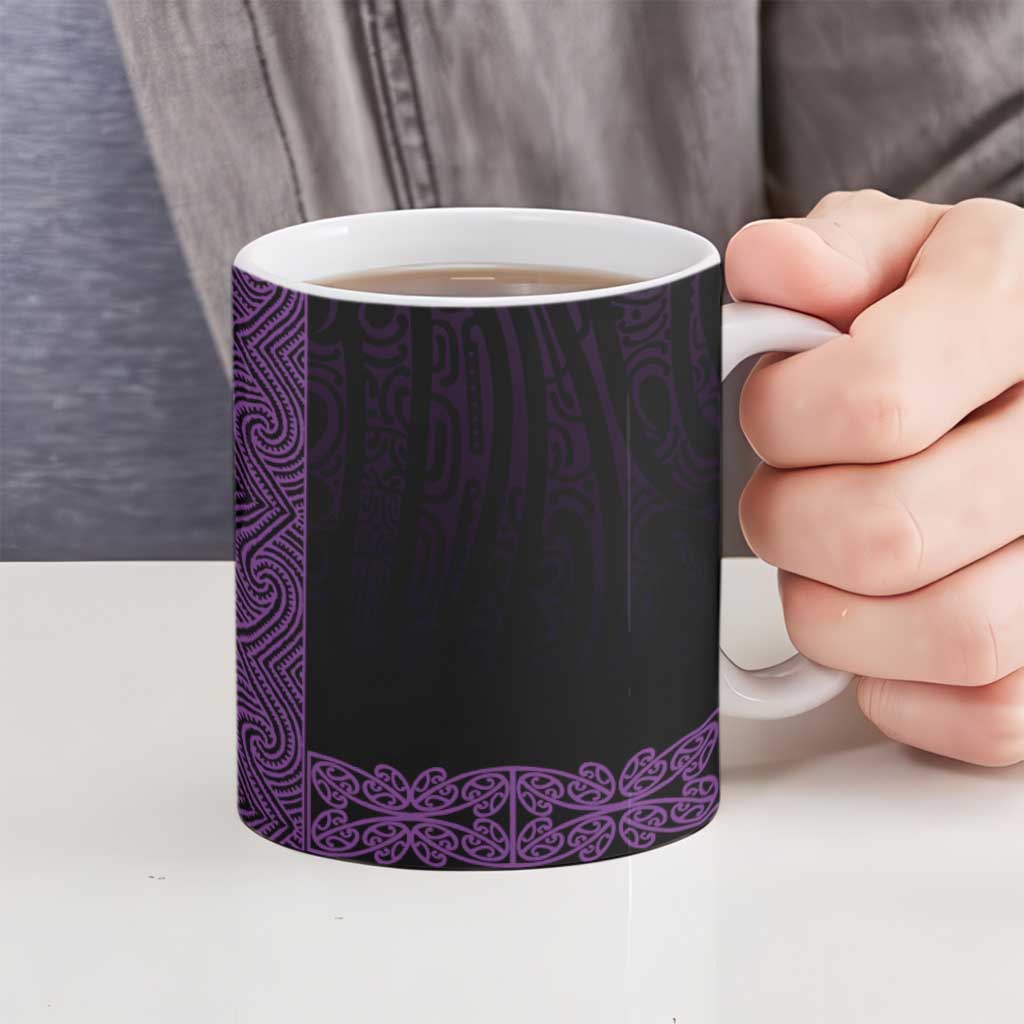 New Zealand Maori Kowhaiwhai Ceramic Mug Waiporoporo Maui and Mangopare - Polynesian Pride