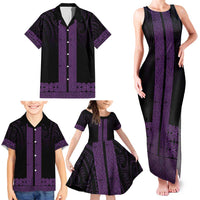 New Zealand Maori Kowhaiwhai Family Matching Tank Maxi Dress and Hawaiian Shirt Waiporoporo Maui and Mangopare LT9 - Polynesian Pride