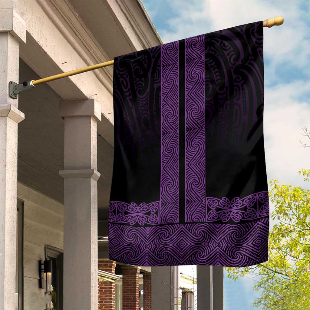 New Zealand Maori Kowhaiwhai Garden Flag Waiporoporo Maui and Mangopare LT9 House Flag Purple - Polynesian Pride