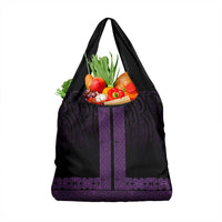 New Zealand Maori Kowhaiwhai Grocery Bag Waiporoporo Maui and Mangopare LT9 1-pack One Size Purple - Polynesian Pride