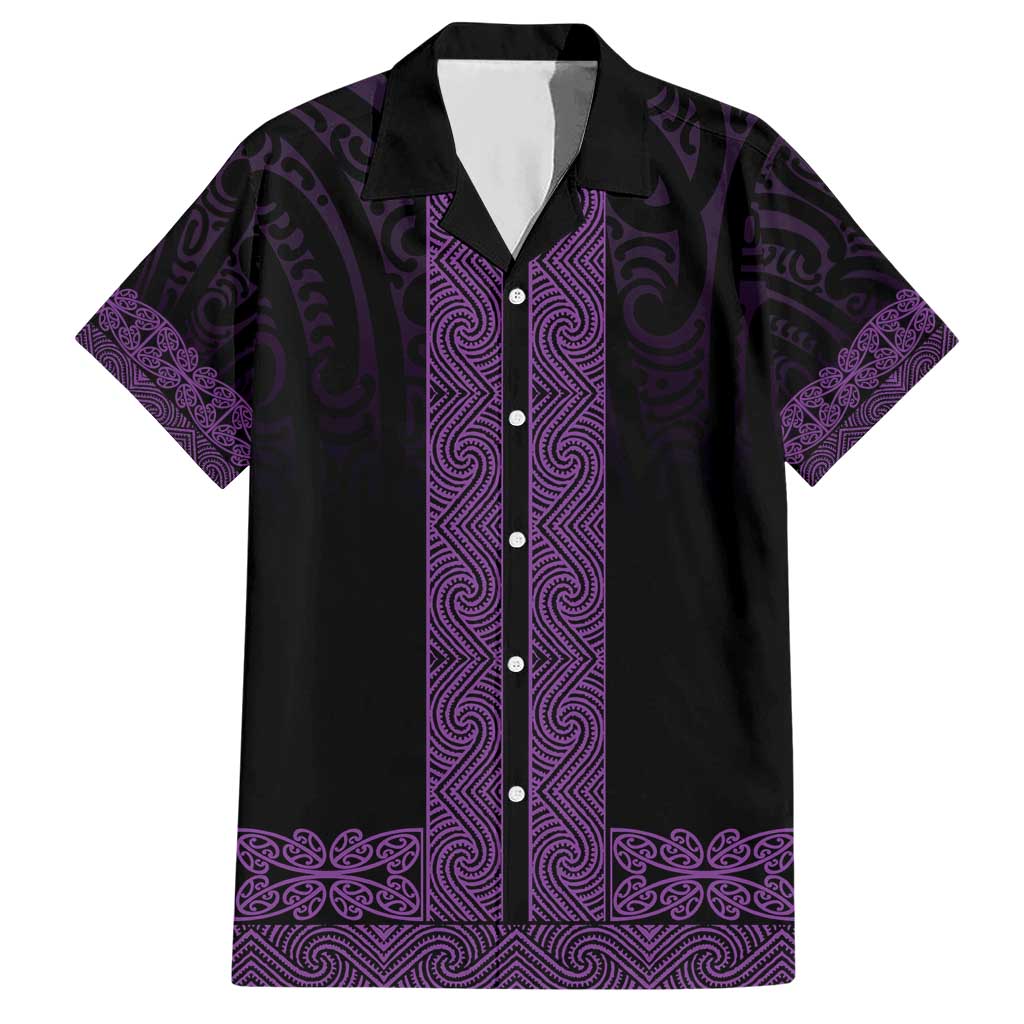 New Zealand Maori Kowhaiwhai Hawaiian Shirt Waiporoporo Maui and Mangopare LT9 Purple - Polynesian Pride