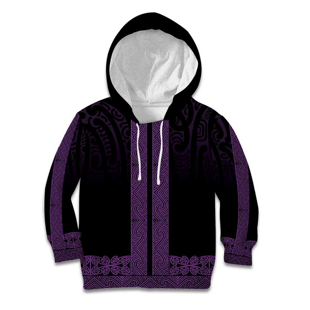 New Zealand Maori Kowhaiwhai Kid Hoodie Waiporoporo Maui and Mangopare LT9 Hoodie Purple - Polynesian Pride