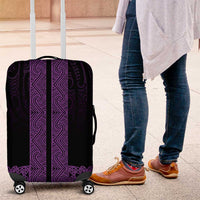 New Zealand Maori Kowhaiwhai Luggage Cover Waiporoporo Maui and Mangopare LT9 Purple - Polynesian Pride