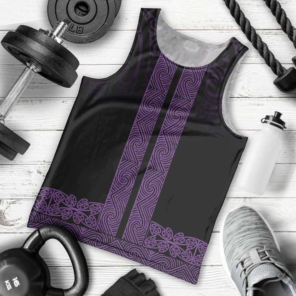New Zealand Maori Kowhaiwhai Men Tank Top Waiporoporo Maui and Mangopare LT9 - Polynesian Pride