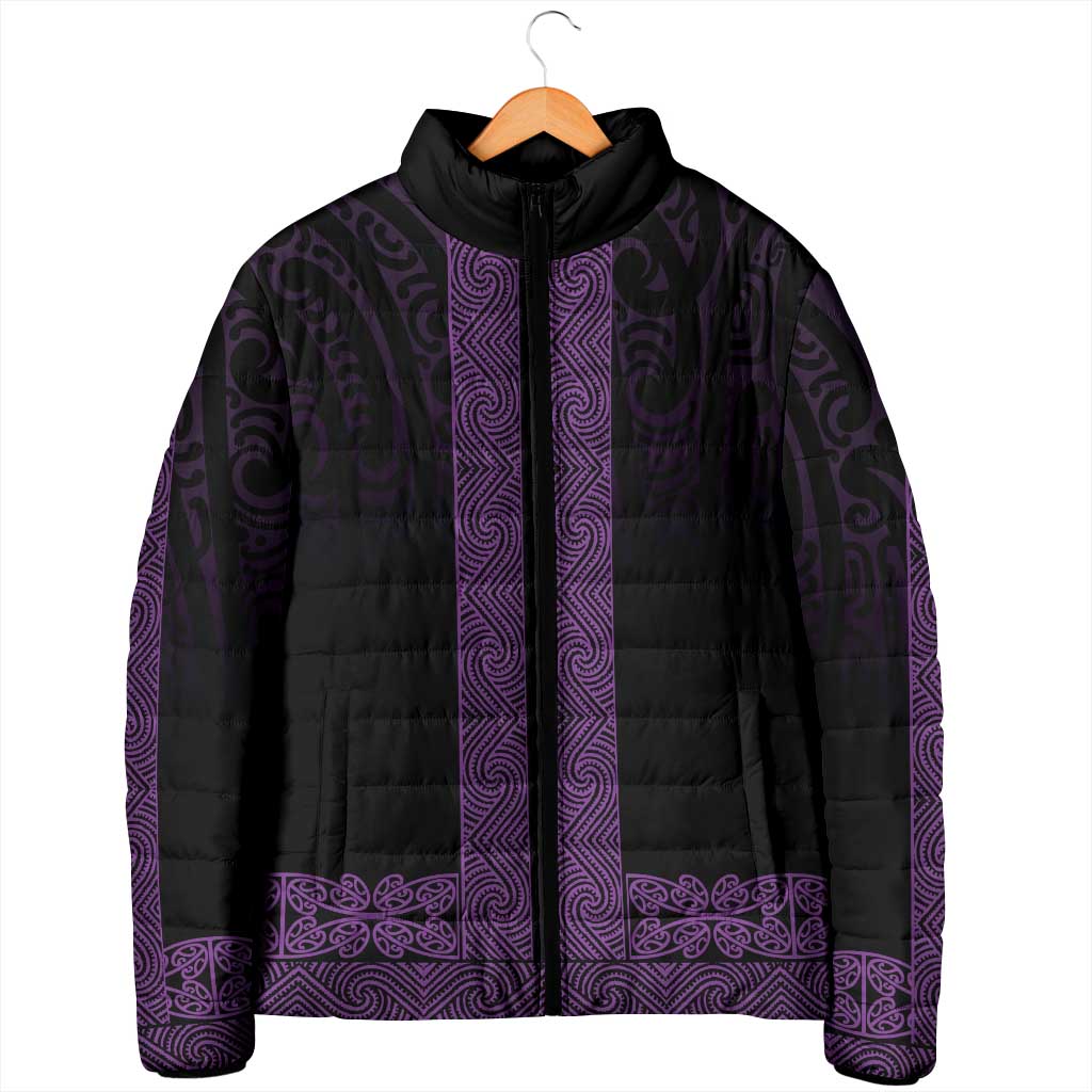 New Zealand Maori Kowhaiwhai Padded Jacket Waiporoporo Maui and Mangopare - Polynesian Pride