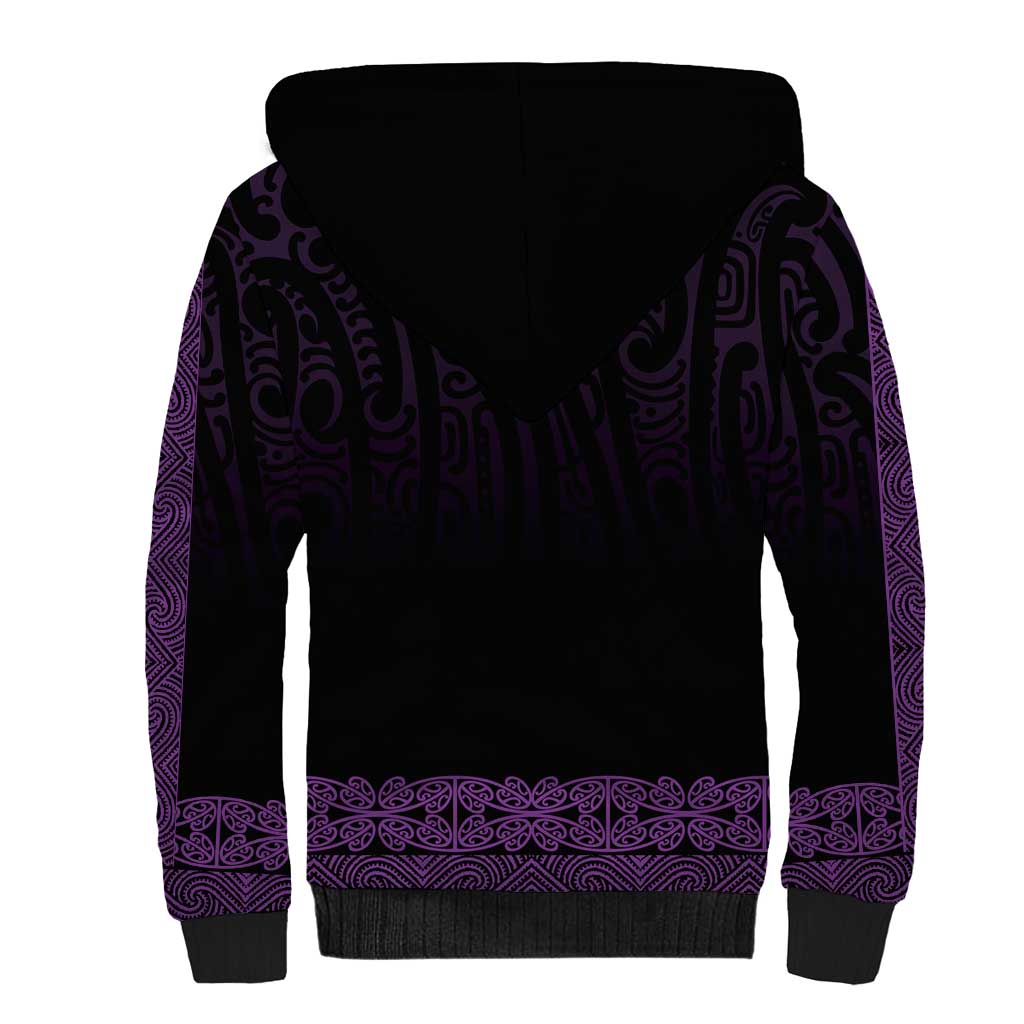 New Zealand Maori Kowhaiwhai Sherpa Hoodie Waiporoporo Maui and Mangopare LT9 - Polynesian Pride