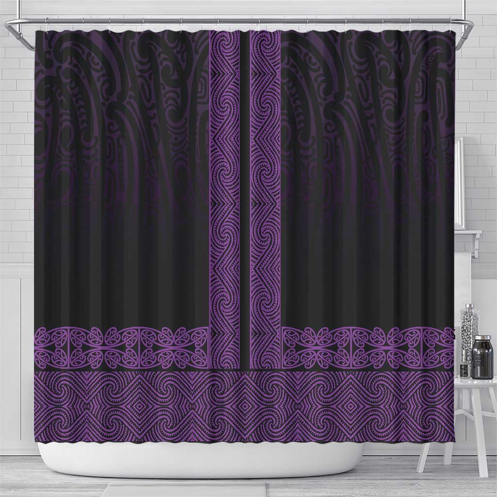 New Zealand Maori Kowhaiwhai Shower Curtain Waiporoporo Maui and Mangopare LT9 - Polynesian Pride