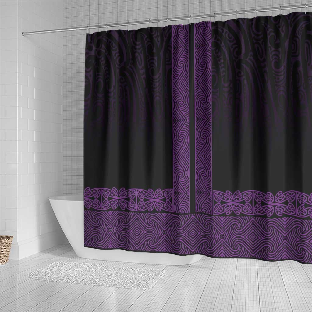 New Zealand Maori Kowhaiwhai Shower Curtain Waiporoporo Maui and Mangopare LT9 - Polynesian Pride