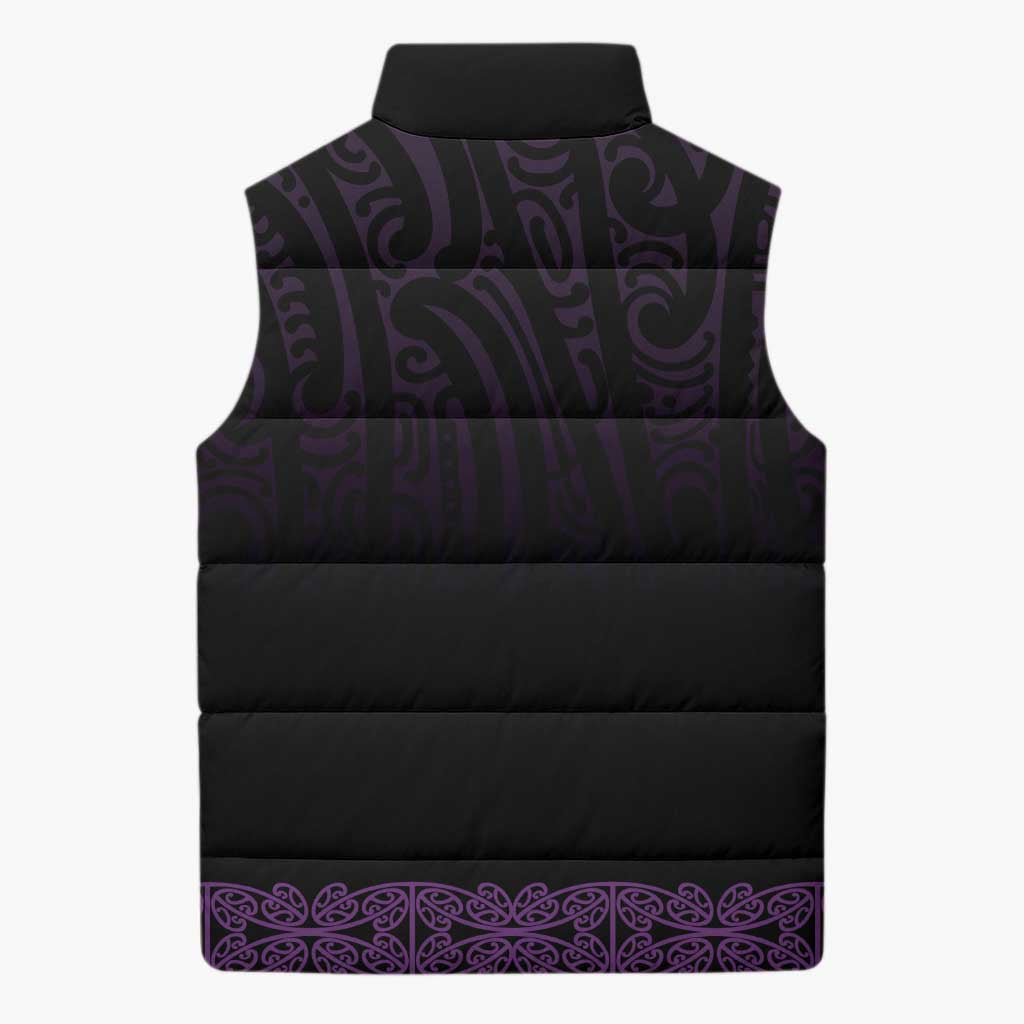 New Zealand Maori Kowhaiwhai Sleeveless Puffer Jacket Waiporoporo Maui and Mangopare - Polynesian Pride