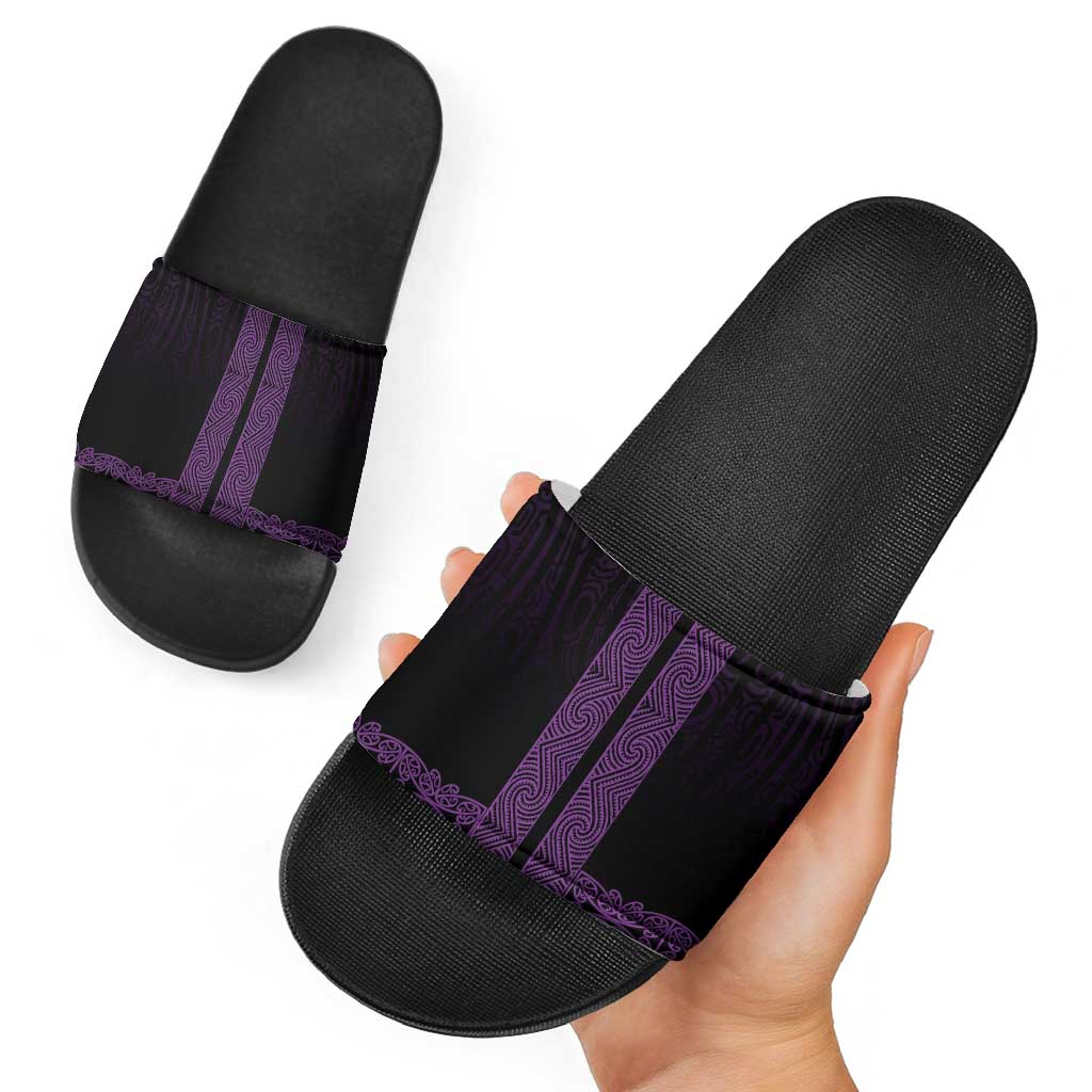 New Zealand Maori Kowhaiwhai Slide Sandals Waiporoporo Maui and Mangopare LT9 - Polynesian Pride