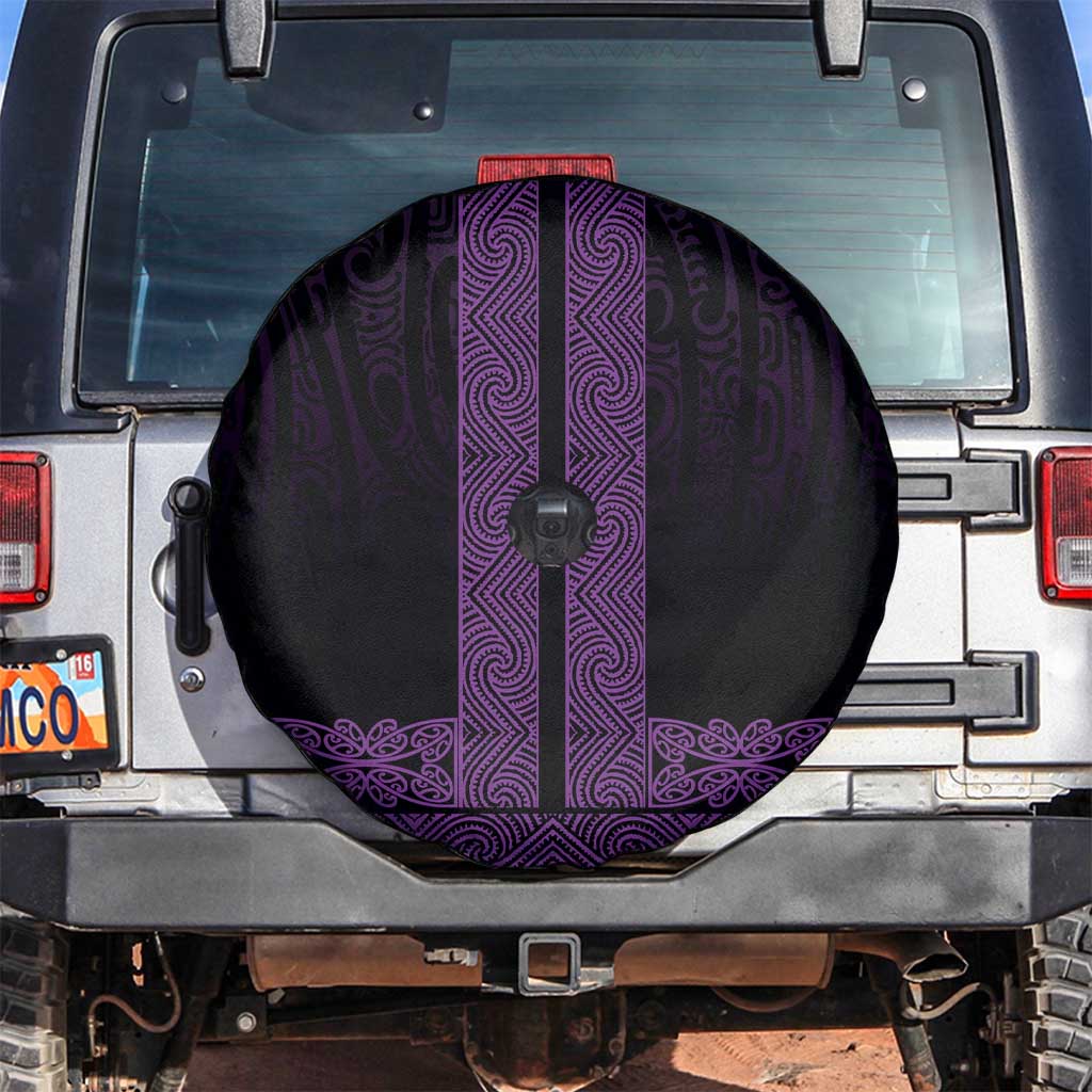 New Zealand Maori Kowhaiwhai Spare Tire Cover Waiporoporo Maui and Mangopare LT9 Purple - Polynesian Pride