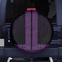 New Zealand Maori Kowhaiwhai Spare Tire Cover Waiporoporo Maui and Mangopare LT9 No hole Purple - Polynesian Pride