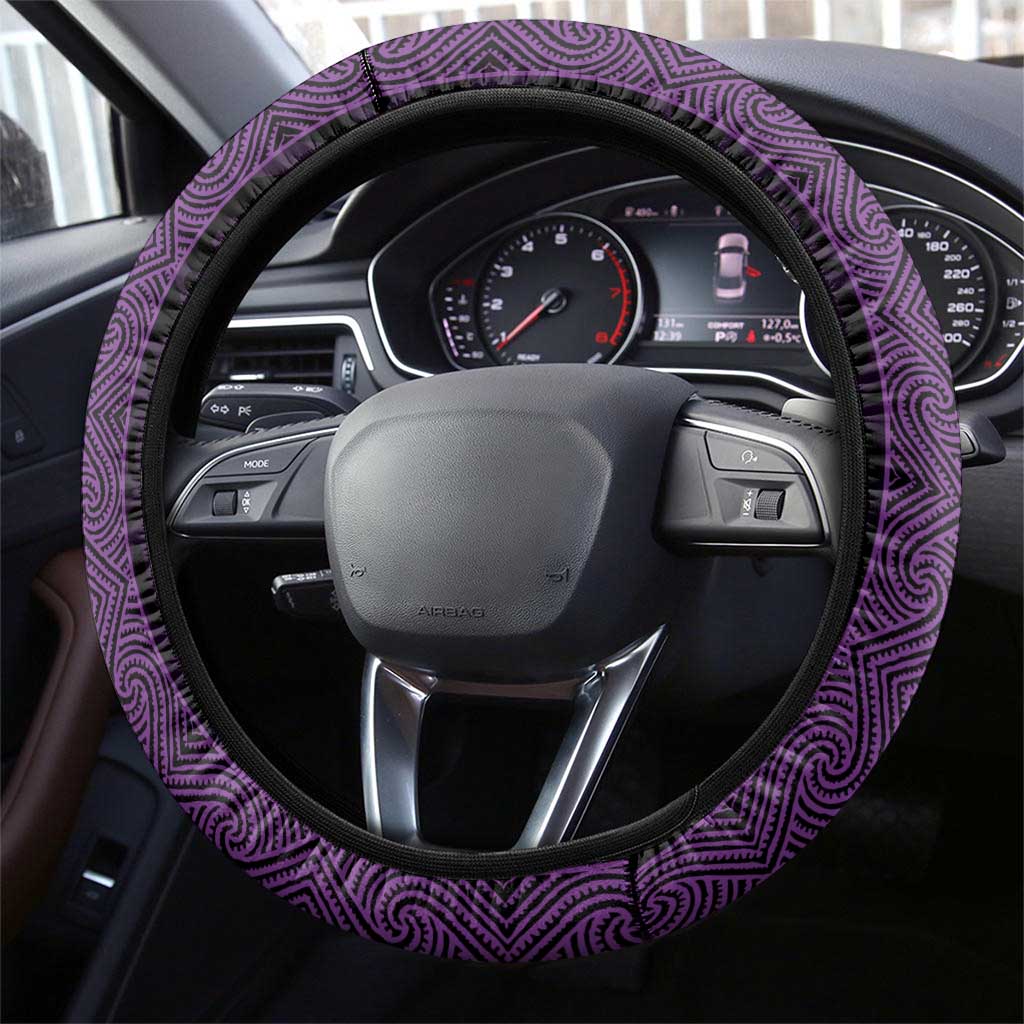 New Zealand Maori Kowhaiwhai Steering Wheel Cover Waiporoporo Maui and Mangopare LT9 - Polynesian Pride