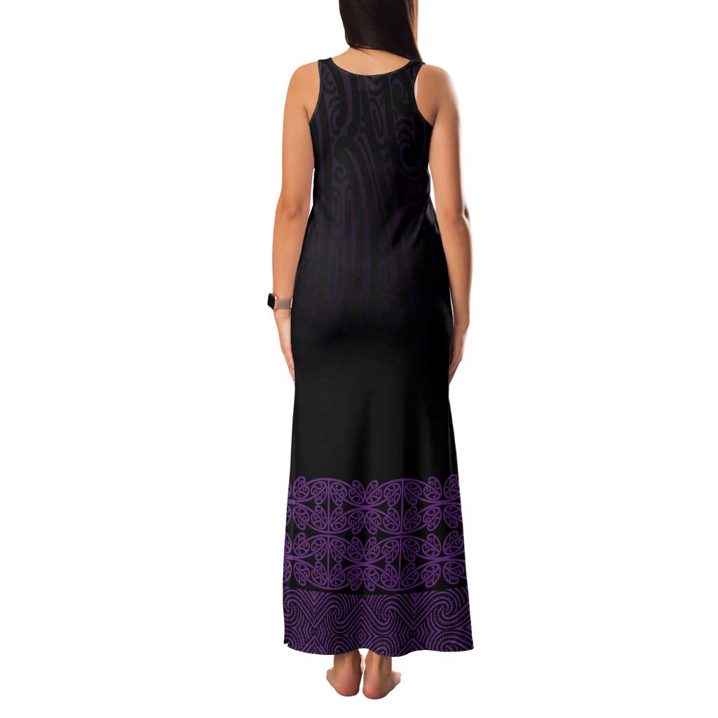 New Zealand Maori Kowhaiwhai Tank Maxi Dress Waiporoporo Maui and Mangopare LT9 - Polynesian Pride