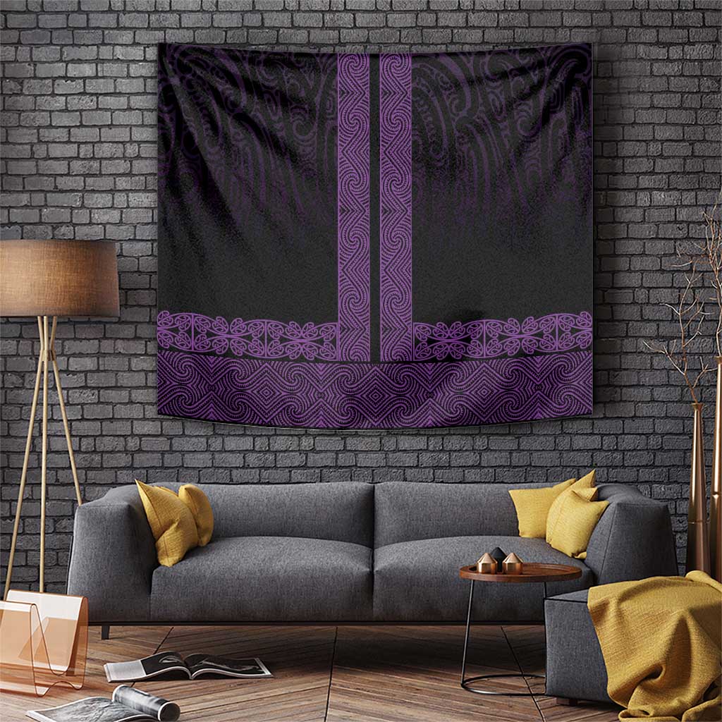 New Zealand Maori Kowhaiwhai Tapestry Waiporoporo Maui and Mangopare LT9 Purple - Polynesian Pride