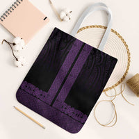 New Zealand Maori Kowhaiwhai Tote Bag Waiporoporo Maui and Mangopare LT9 White Strap One Size Purple - Polynesian Pride