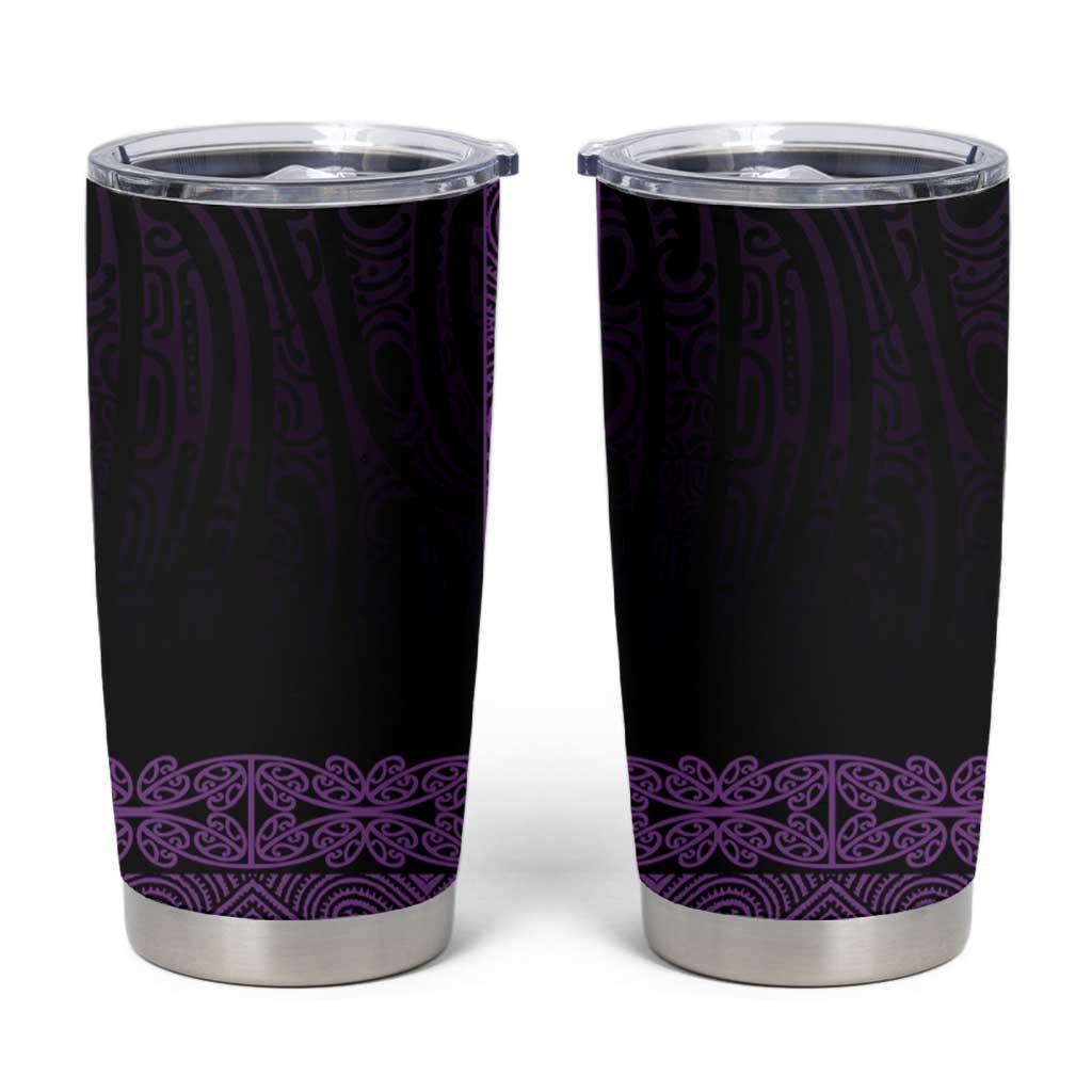 New Zealand Maori Kowhaiwhai Tumbler Cup Waiporoporo Maui and Mangopare LT9 Purple - Polynesian Pride