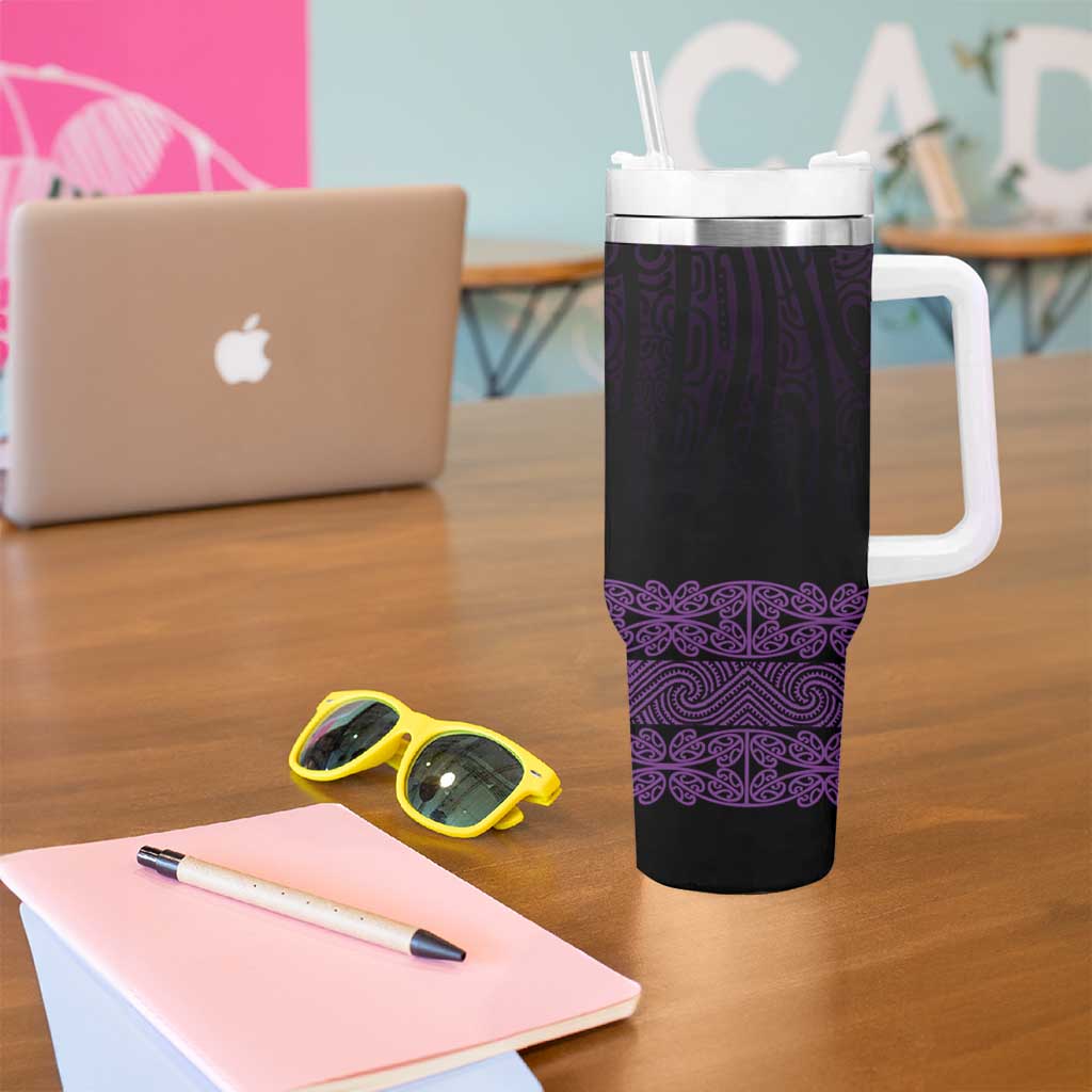 New Zealand Maori Kowhaiwhai Tumbler With Handle Waiporoporo Maui and Mangopare LT9 - Polynesian Pride