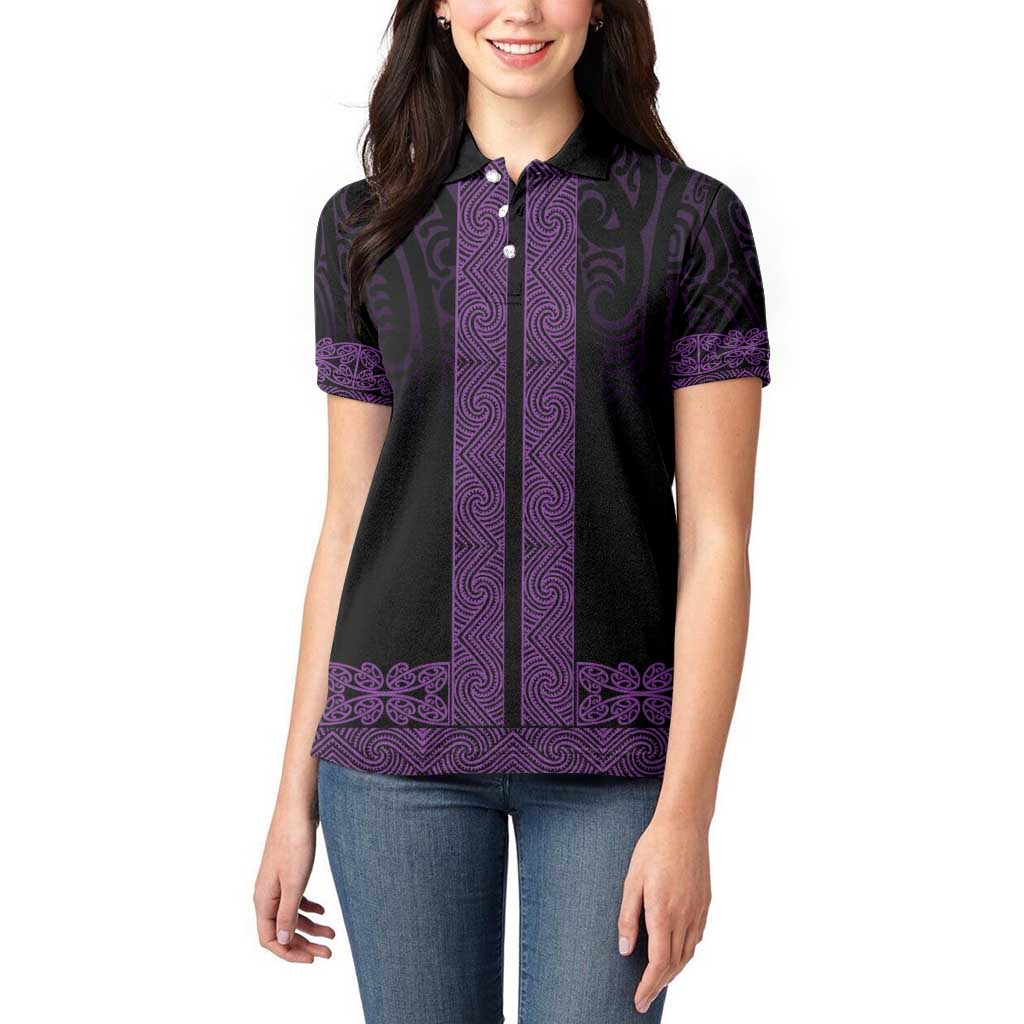 New Zealand Maori Kowhaiwhai Women Polo Shirt Waiporoporo Maui and Mangopare