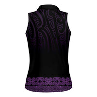 New Zealand Maori Kowhaiwhai Women Sleeveless Polo Shirt Waiporoporo Maui and Mangopare