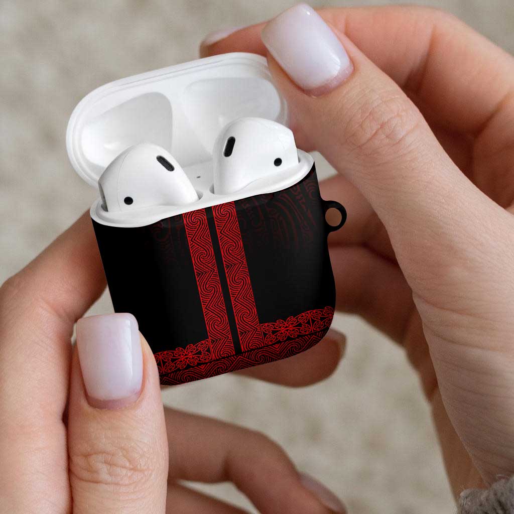 New Zealand Maori Kowhaiwhai AirPods Case Whero Maui and Mangopare LT9 - Polynesian Pride