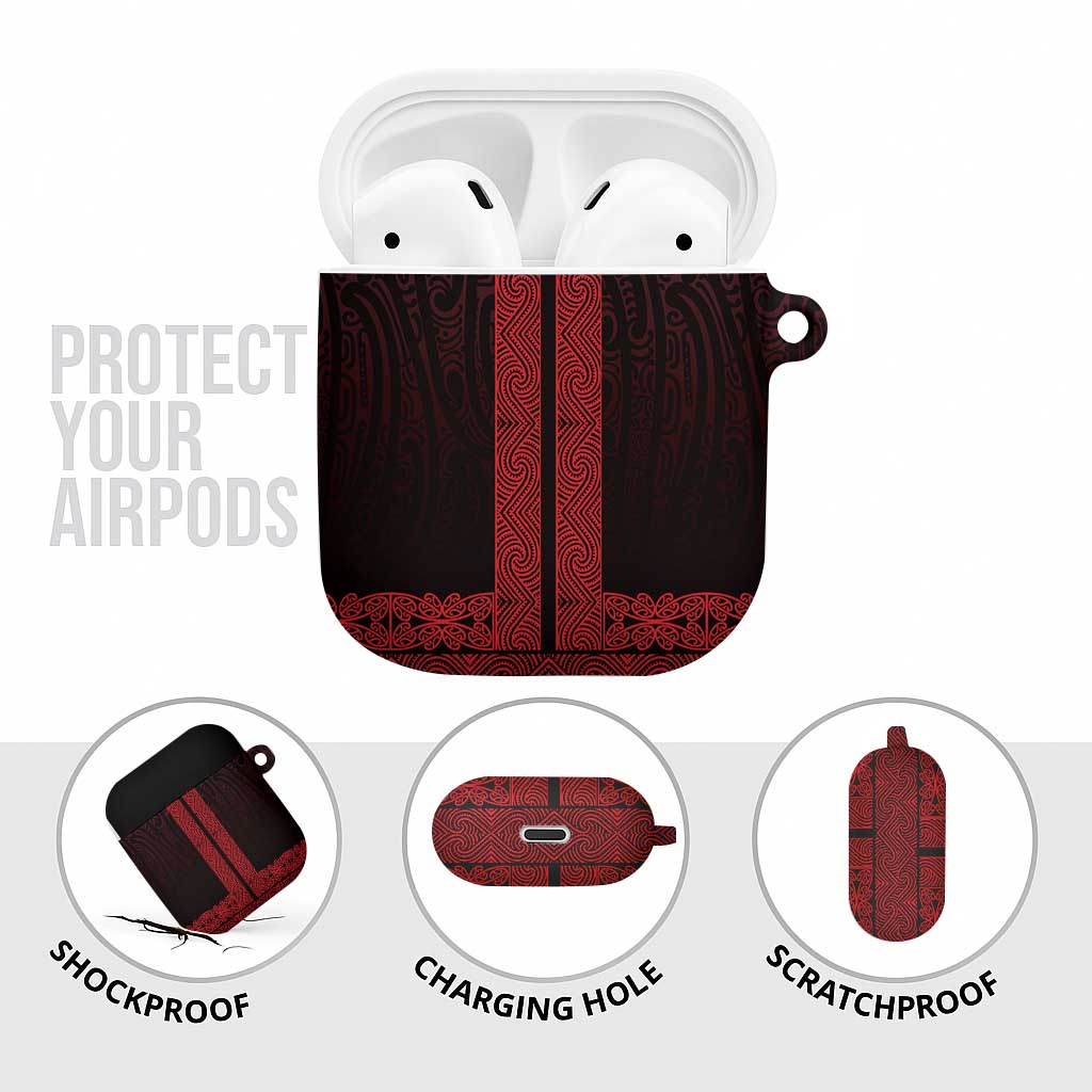 New Zealand Maori Kowhaiwhai AirPods Case Whero Maui and Mangopare LT9 - Polynesian Pride