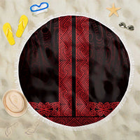 New Zealand Maori Kowhaiwhai Beach Blanket Whero Maui and Mangopare