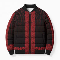 New Zealand Maori Kowhaiwhai Bomber Puffer Jacket Whero Maui and Mangopare - Polynesian Pride