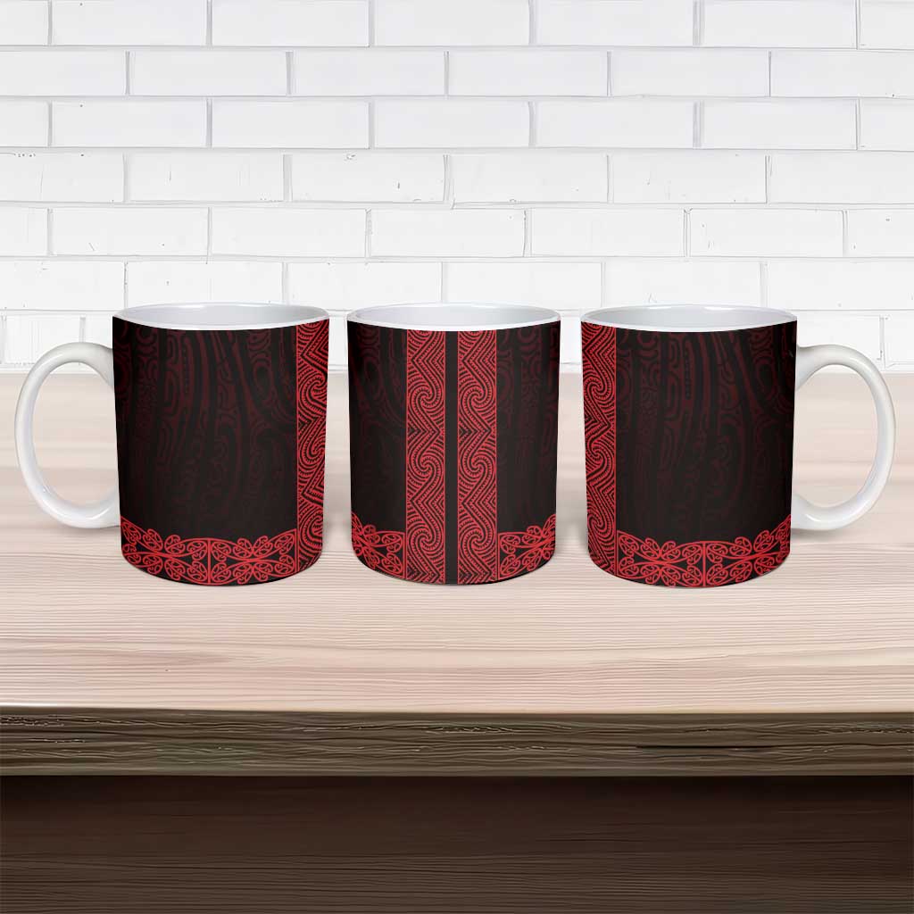 New Zealand Maori Kowhaiwhai Ceramic Mug Whero Maui and Mangopare - Polynesian Pride