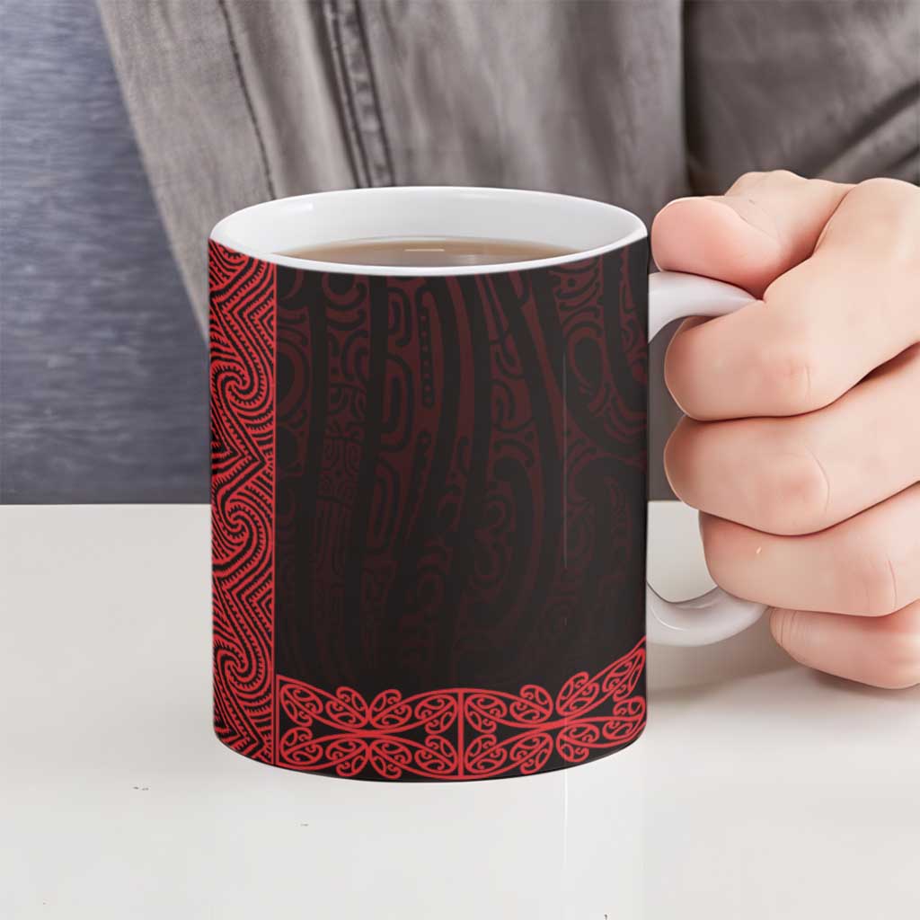 New Zealand Maori Kowhaiwhai Ceramic Mug Whero Maui and Mangopare - Polynesian Pride