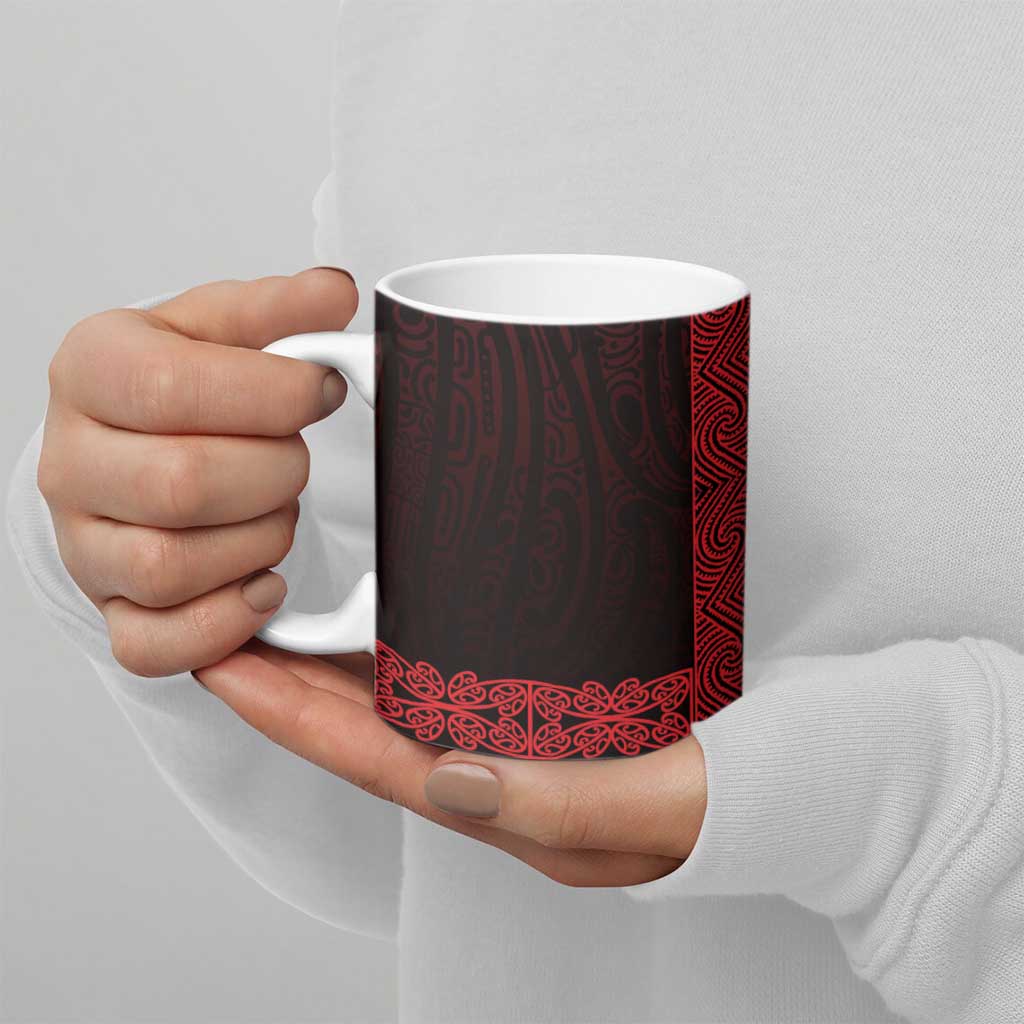 New Zealand Maori Kowhaiwhai Ceramic Mug Whero Maui and Mangopare - Polynesian Pride