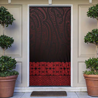 New Zealand Maori Kowhaiwhai Door Cover Whero Maui and Mangopare LT9 Red - Polynesian Pride