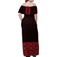 New Zealand Maori Kowhaiwhai Family Matching Off Shoulder Maxi Dress and Hawaiian Shirt Whero Maui and Mangopare LT9 - Polynesian Pride