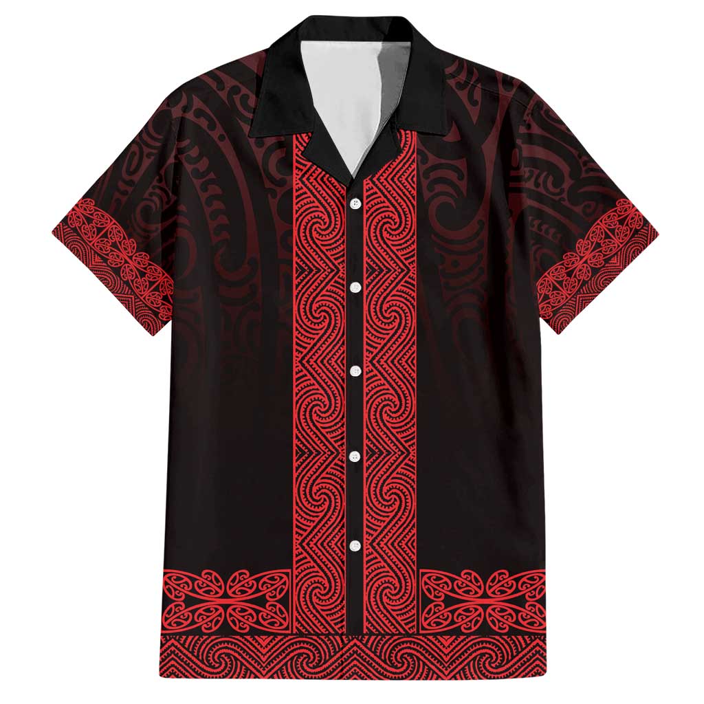 New Zealand Maori Kowhaiwhai Family Matching Short Sleeve Bodycon Dress and Hawaiian Shirt Whero Maui and Mangopare LT9 Dad's Shirt - Short Sleeve Red - Polynesian Pride