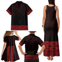 New Zealand Maori Kowhaiwhai Family Matching Tank Maxi Dress and Hawaiian Shirt Whero Maui and Mangopare LT9 - Polynesian Pride