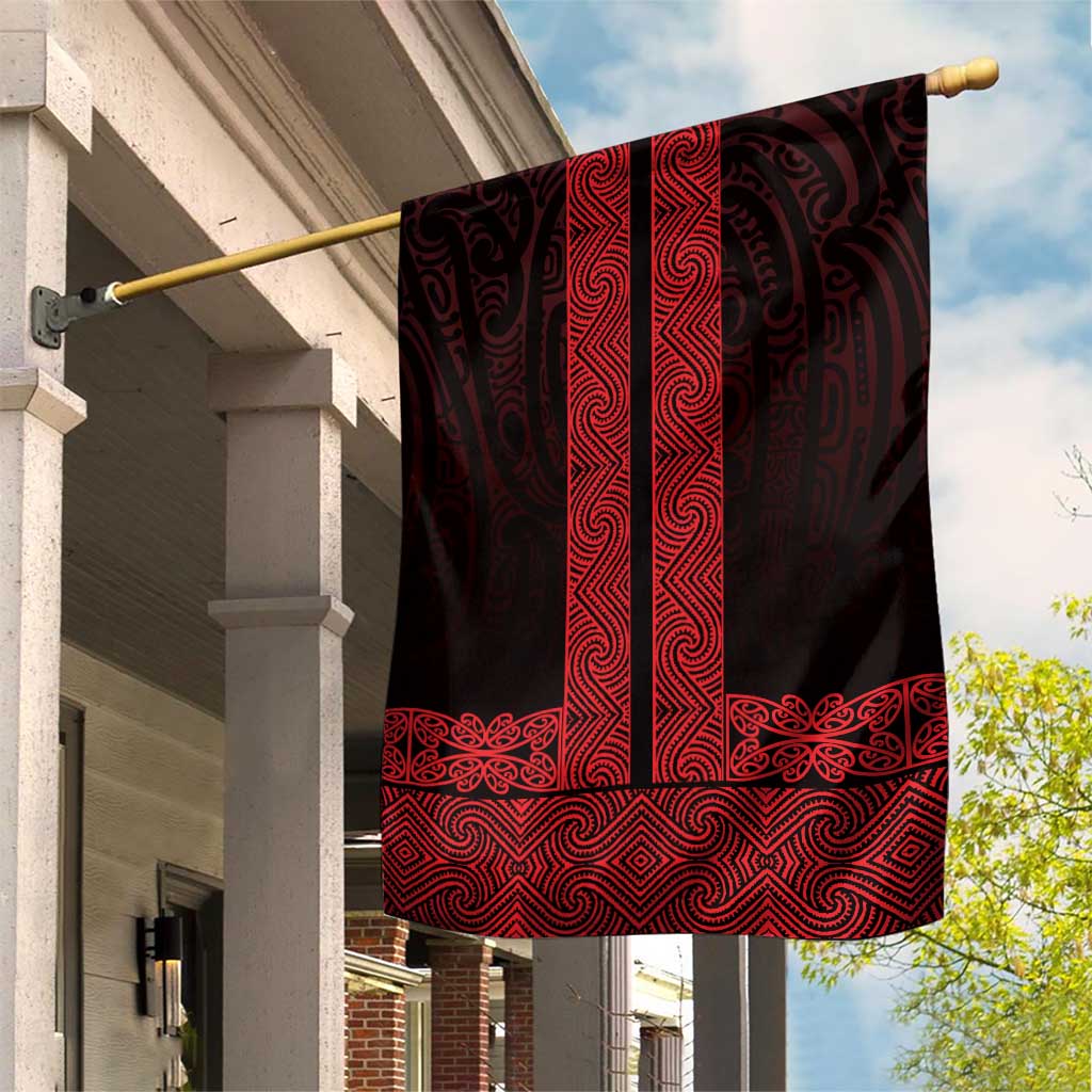 New Zealand Maori Kowhaiwhai Garden Flag Whero Maui and Mangopare LT9 House Flag Red - Polynesian Pride