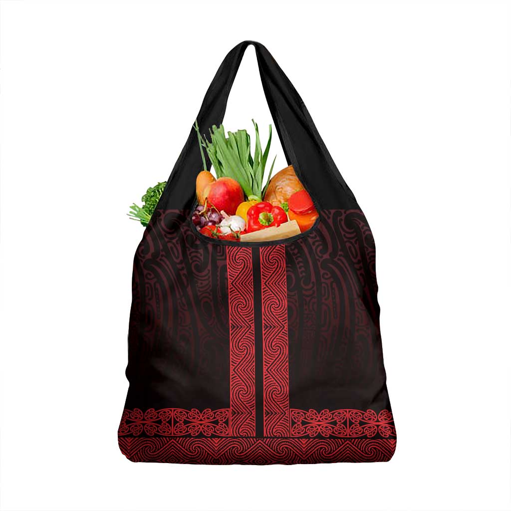 New Zealand Maori Kowhaiwhai Grocery Bag Whero Maui and Mangopare