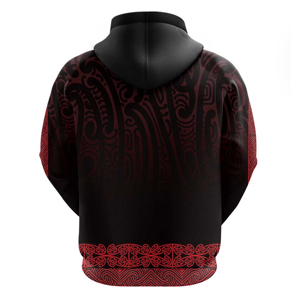 New Zealand Maori Kowhaiwhai Hoodie Whero Maui and Mangopare LT9 - Polynesian Pride