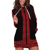 New Zealand Maori Kowhaiwhai Hoodie Dress Whero Maui and Mangopare
