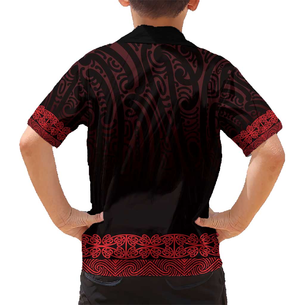 New Zealand Maori Kowhaiwhai Kid Hawaiian Shirt Whero Maui and Mangopare LT9 - Polynesian Pride